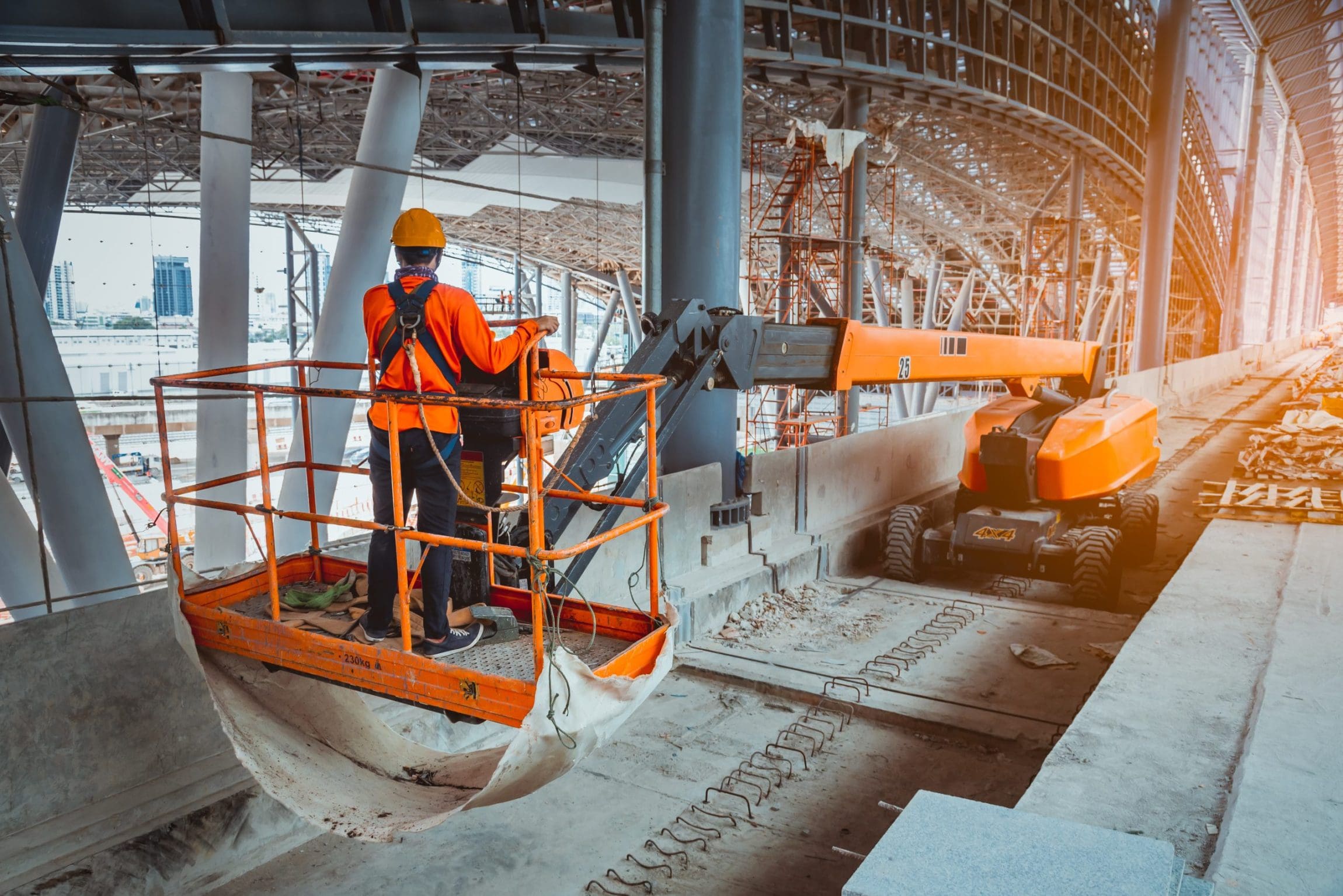 A Engineer wearing safety uniform and safety helmet ,controllin
